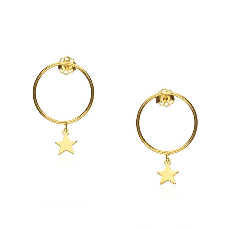 Cercei aur 14K cu steluta si cerc DiAmanti PL0199KG14K-AS